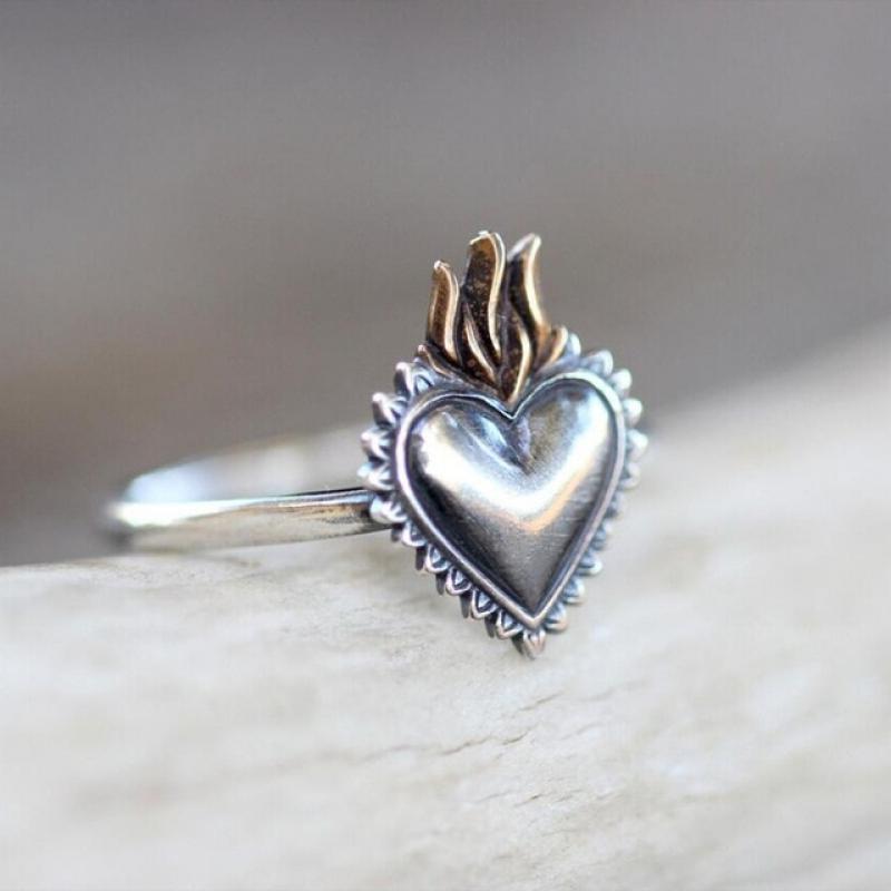 Forest Mountain Sun Nature Landscape Carved Ring for Women Men Mountain Sunset Nature Forest Ring Adjustable Jewelry Dropship