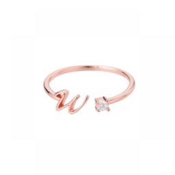 Exquisite Simple Initial Letter Rings For Women Stackable Name Stainless Steel Ring Couple Jewelry Wholesale BFF Gift For Sister