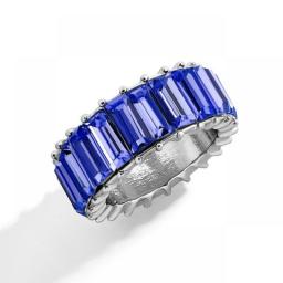 New Luxury Cubic Zirconia Rings For Women Fashion Red Blue Copper Plated Finger Rings Zircon Statement Wholesale Bulk Jewelry