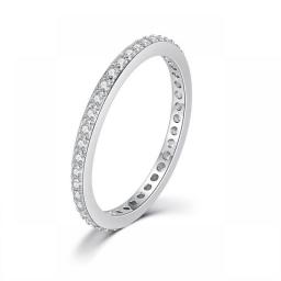 Delicate Thin Microscope Finger Dainty Rings For Women Female Promise Engagement Women's Ring Silver Color Zircon Jewelry R638
