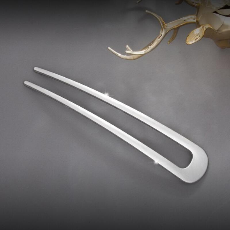 Fashion Luxury Silver Gold Color Elegant Shell Enamel Hairpin for Women Metal U Shape Hair Stick Hairwear Accessories Jewelry