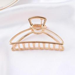 Korean Metal Geometric Hair Claw Barrettes Elegant Hair Clip Crab For Women Hollow Out Hairpin Headwear Girl Hair Accessories