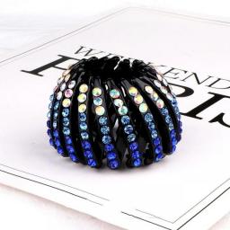 Fashion Crystal Rhinestone Hairpin Bun Hair Claw Clips Horsetail Buckle Hair Clip Bird Nest Expanding Hair Accessories For Women