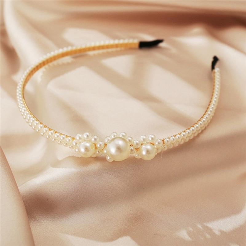 New Simple Full Pearls Women Hairbands Sweet Headband Hair Hoops Holder Ornament Head Band Lady Elegant Fashion Hair Accessories