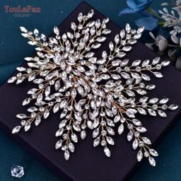 YouLaPan Rhinestone Wedding Forehead Headband Women Headdress Water Drop Bridal Head Tiara Bride Head Piece With Combs HP466