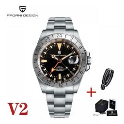 2023 New PAGANI DESIGN 42MM GMT Men's Automatic Mechanical Watches Top Brand Sapphire Stainless Steel 20Bar Clock Watch For Men
