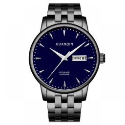 GUANQIN Mens Watches Automatic Mechanical Watch Calendar Sport Clock Leather Casual Business Retro Wristwatch Relojes Hombre