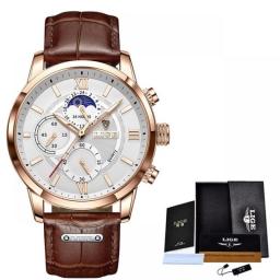 2022 LIGE Men's Watches Top Brand Luxury Men Wrist Watch Leather Quartz Watch Sports Waterproof Male Clock Relogio Masculino+Box