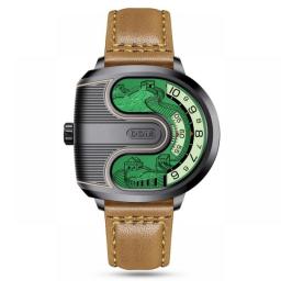 DOM Trend Personality Novel U-shaped Design Men's Watch Creative Dial Rotating Pointer Men's Fashion Watch Waterproof M-1593