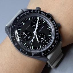 Original Brand Swatch Watch For Mens Ladies Multifunction Plastic Case Moonwatch Business Chronograph Moon Explore Planet Clocks