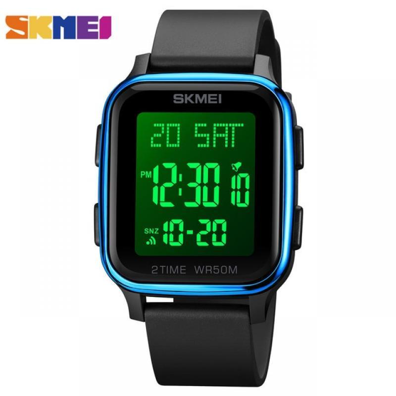 SKMEI 1858 Digital Watch Mens Fashion LED Light Electronic Wristwatches Men Waterproof Calendar Countdown Clock reloj hombre
