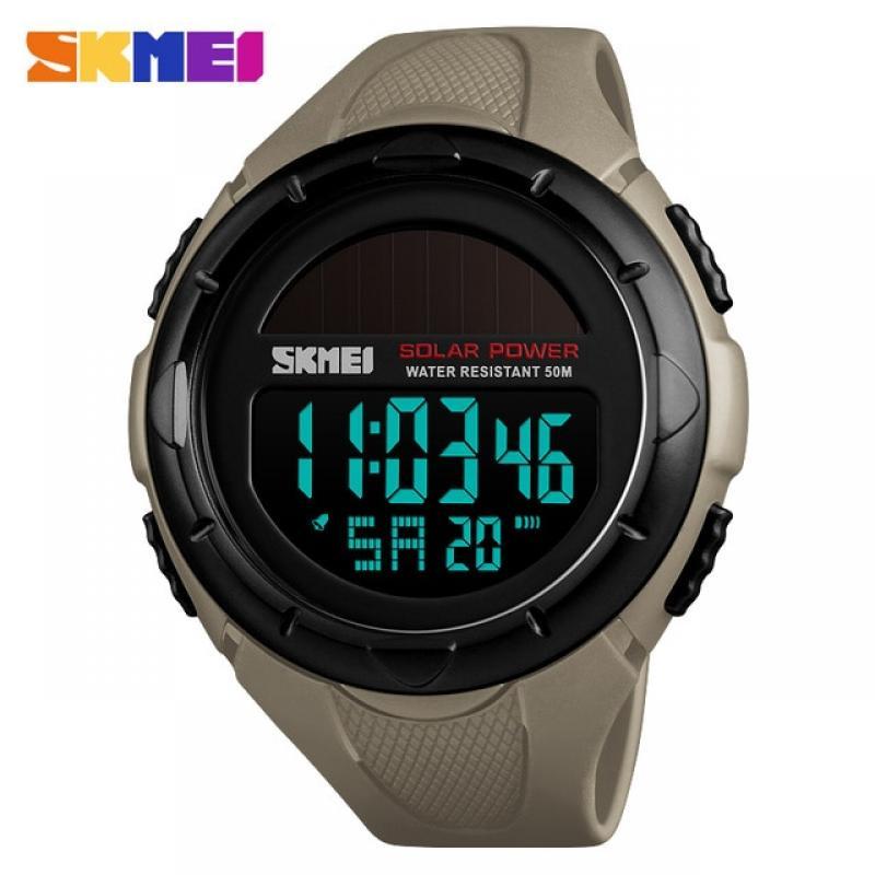SKMEI 1405 Sport Digital Mens Wristwatches Solar For Power Enviormentally Alarm Male Clock reloj hombre Men Luminous Watches