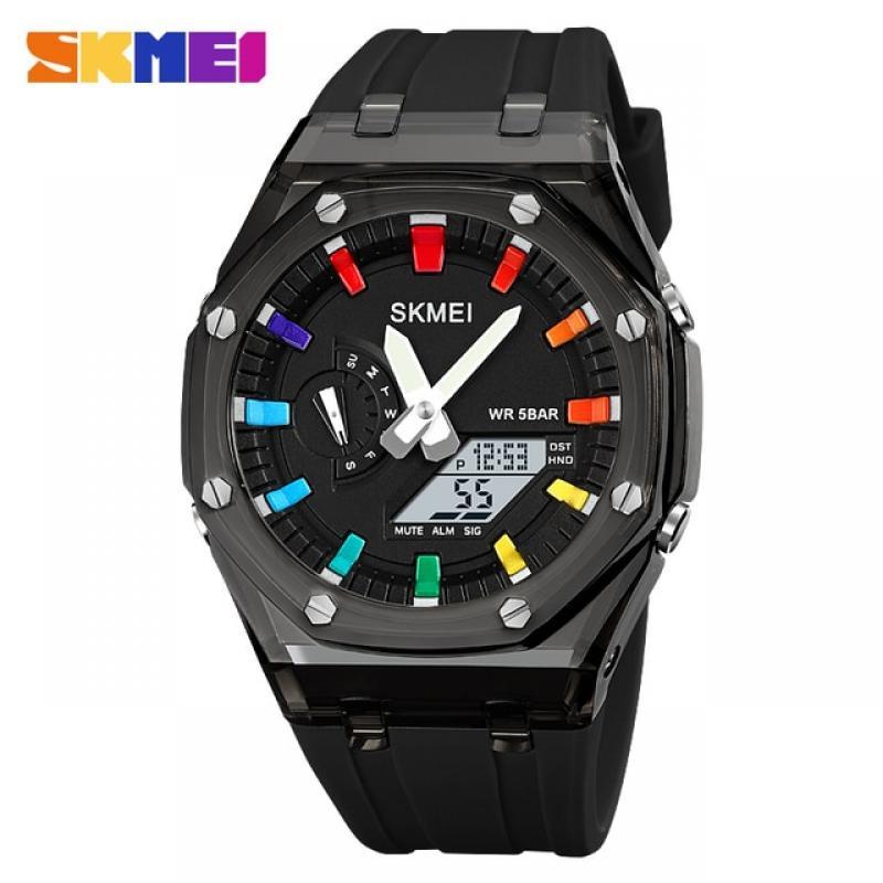 SKMEI 2100 Outdoor Sport Men Watch Waterproof Shock Resistant Digital Watch Simple Colourful LED Display Watches reloj hombre