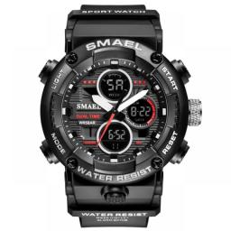 SMAEL Mens Watches Military 50m Waterproof Sport Stopwatch Alarm LED Digital Watch Men Big Dial Clock For Male Relogio Masculino