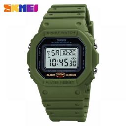 SKMEI 2 Time Count Down Mens Wristwatches Fashion Retro Male Watches Reloj Hombre Multifunctional Digital Sport Watch Men