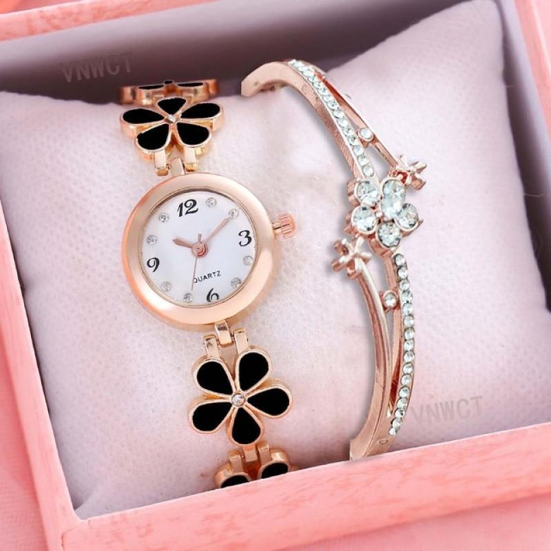 2023 Women Watch Lucky Flower Design Mini Quartz Female Style Flower Fresh Small Daisy Student Bracelet Watch for Women