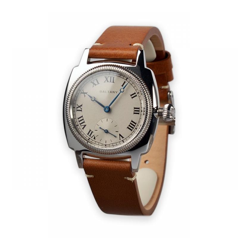 Baltany Vintage Dress Watch 1926 Oyster Tribute Salmon Dial Watches Stainless Steel Case Steel Mesh 100M Waterproof Wristwatch