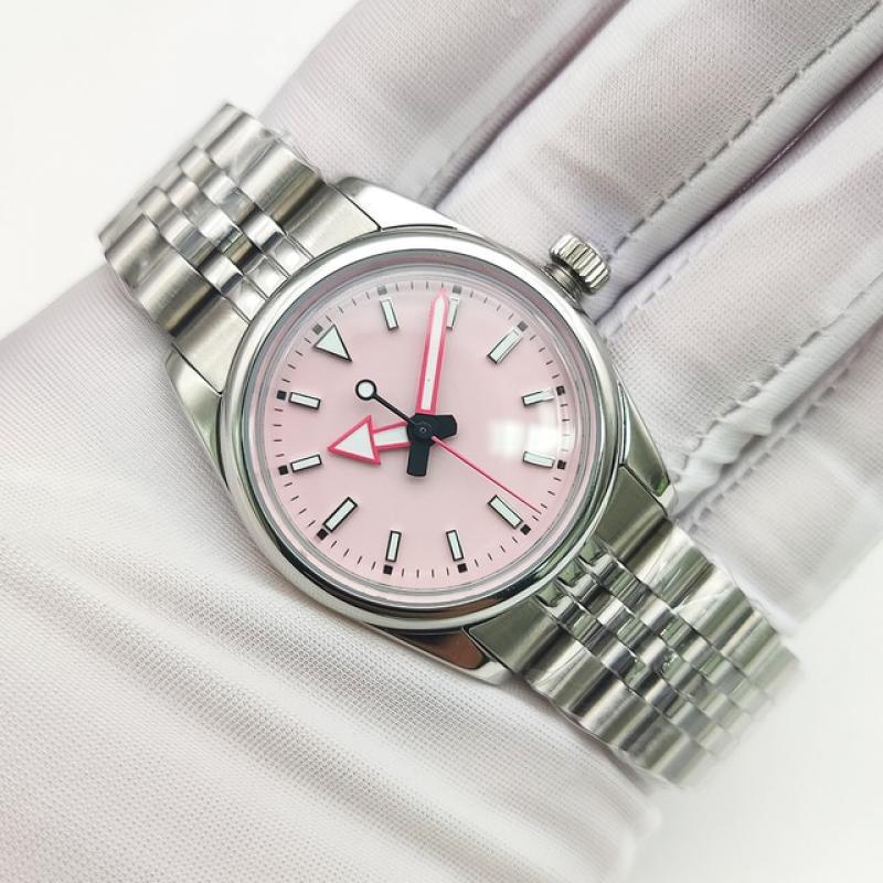 Fashion 36MM Automatic Mechanical Watch Alec Convex Mirror NH35 Japanese Movement Lluminous Dial Automatic Watch