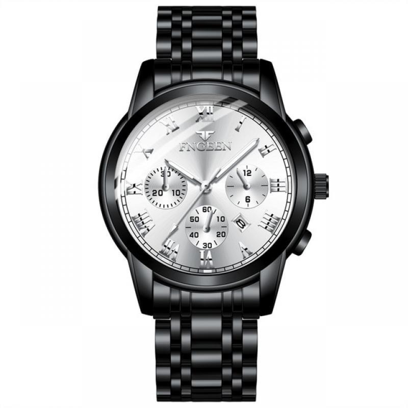 FNGEEN Fashion Couple Watches for Men Women Stainless Steel Quartz Watches Top Brand Luxury Calendar Clock Lovers Wristwatch