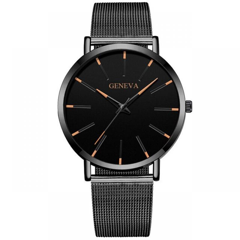 Promotion Leisure  Fashion Geneva Couple Men's And Women's Watch Simple Business Net Belt Business Quartz Watches Free Shipping