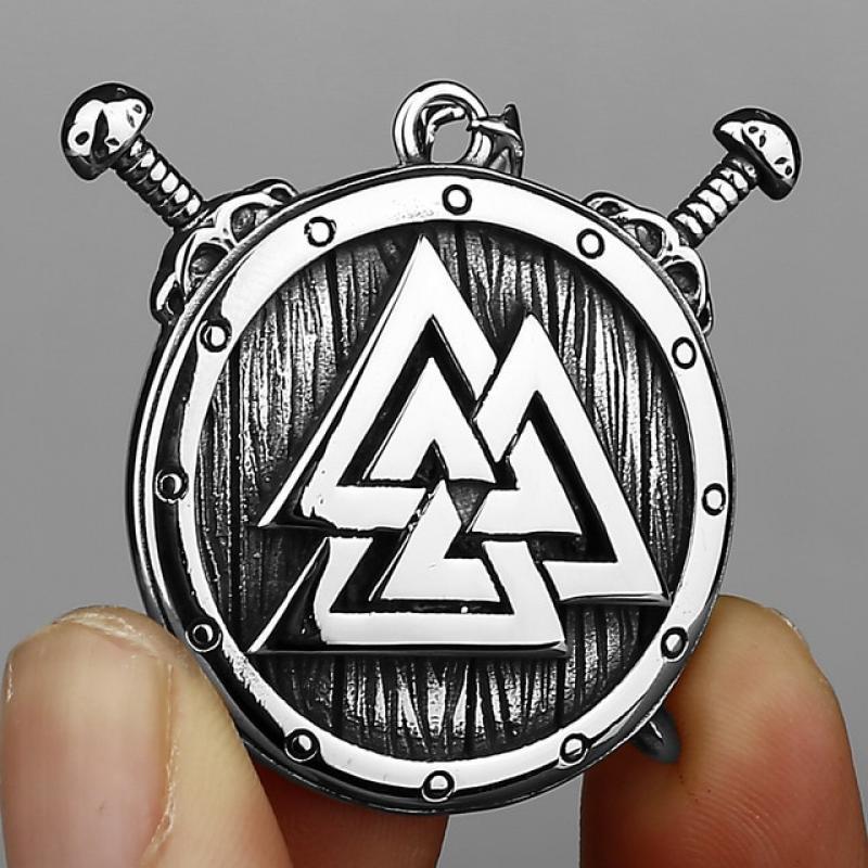 HNSP 316L Stainless Steel Viking Rune Pendant Necklace For Men Male With 60CM Chain Neck Jewelry Accessories