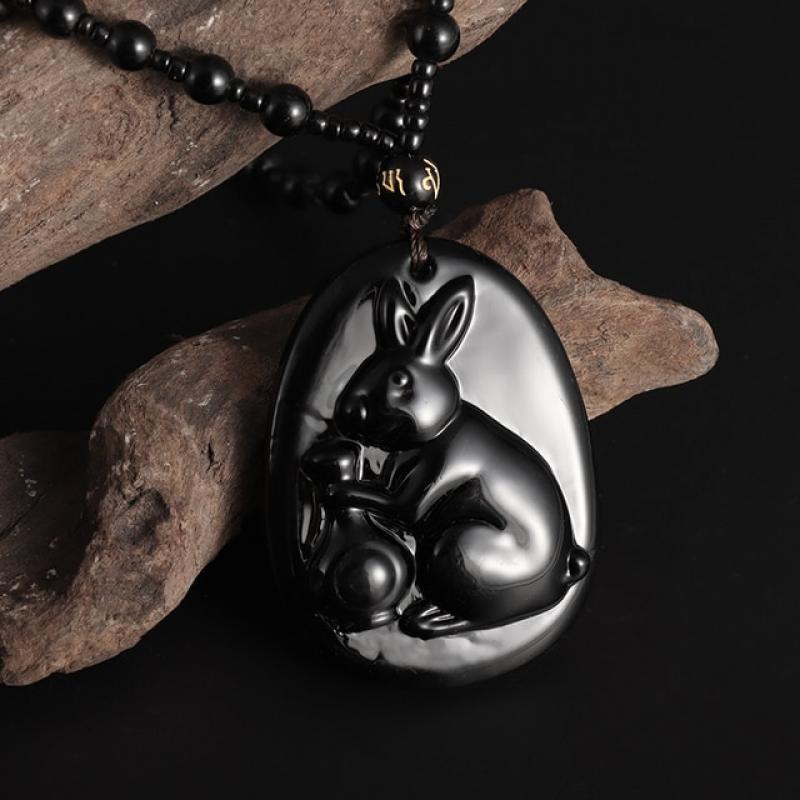 2022 New Obsidian Twelve Constellation Pendant National Wind Tiger Necklace Men and Women Couple Faith Amulet Jewelry