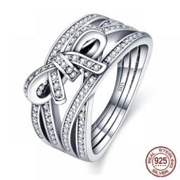 New In 100Percent Real 925 Silver Rings For Women Original Heart Crown Rose Gold Crystal Rings Engagement Wedding Anniversary Jewelry