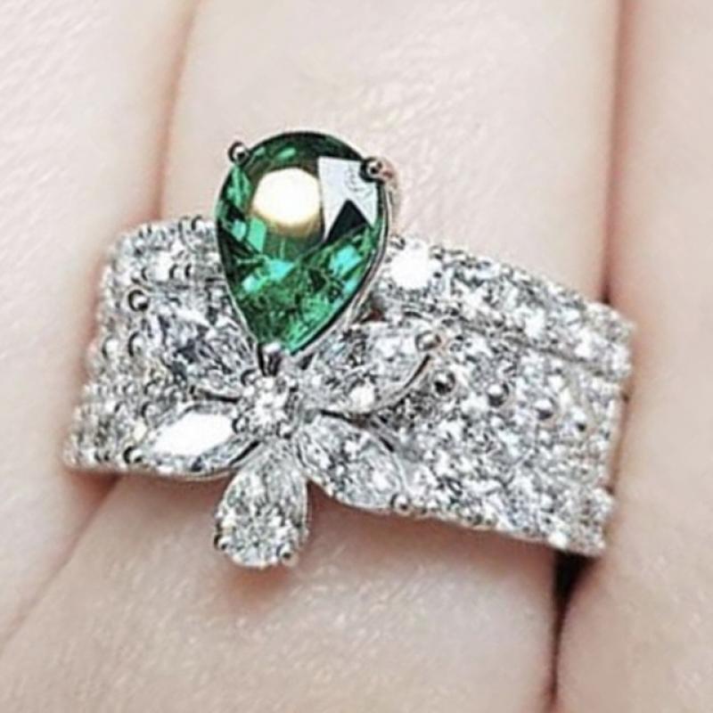 Huitan Trendy Women Rings with Brilliant Cubic Zirconia Luxury Engagement Rings Fashion Wedding Party Jewelry Drop Shipping
