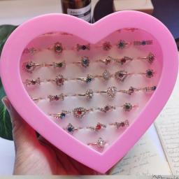 10pcs/lot Children's Cartoon Rings Candy Flower Animal Bow Shape Ring Set Mix Finger Jewellery Rings Kid Girls Toys Random Color