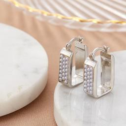 SIPENGJEL Vintage Gold Color Square Circle Hoop Earrings For Women Huggies Ear Buckle Earrings Ear Piercing  Jewelry 2023