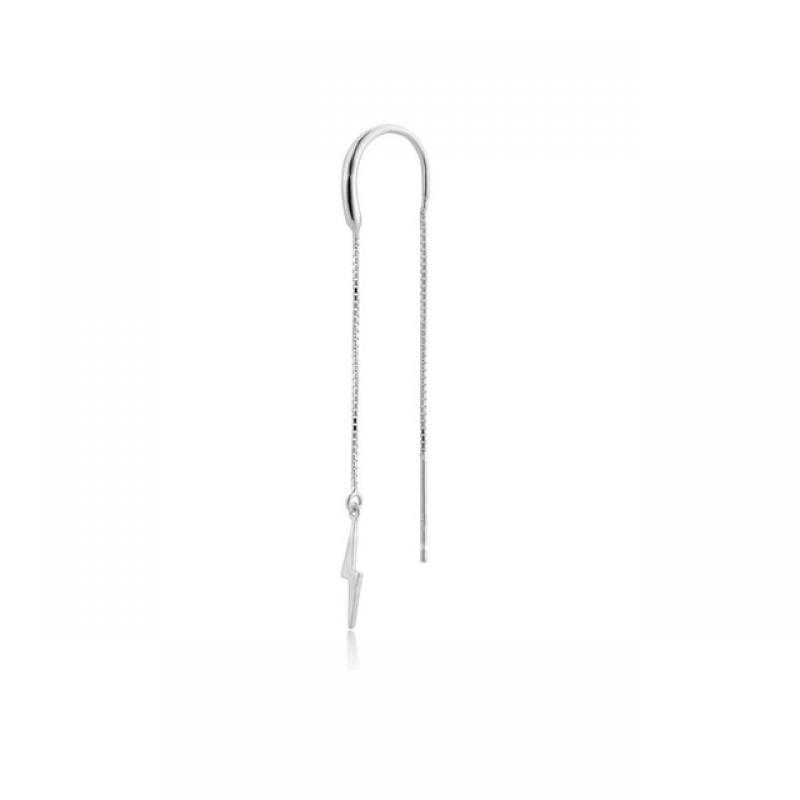 ANDYWEN 925 Sterling Silver Single Chain 65mm Piercing Drop Earring Women Line Luxury Gold Rock Punk Fashion Jewelry For Women