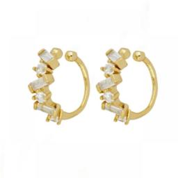 New Stainless Steel Cubic Zirconia Hoop Earrings For Women Small Pendant Cartilage Helix Tragus Earring Piercing Jewelry