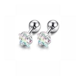 12 Pairs Shiny Zirconia Cartilage Stud Earring Tragus Helix Piercing Barbell Star Heart Ball Cartilage Earrings Set For Women