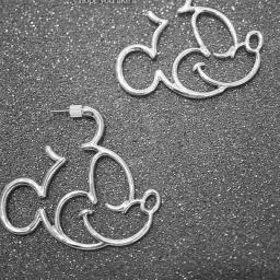 CHENGXUN Trendy Hollow Daisy Mickey Earrings For Women Lovely Cartoon Animal Hoop Earrings Fashion Party Jewelry Girl
