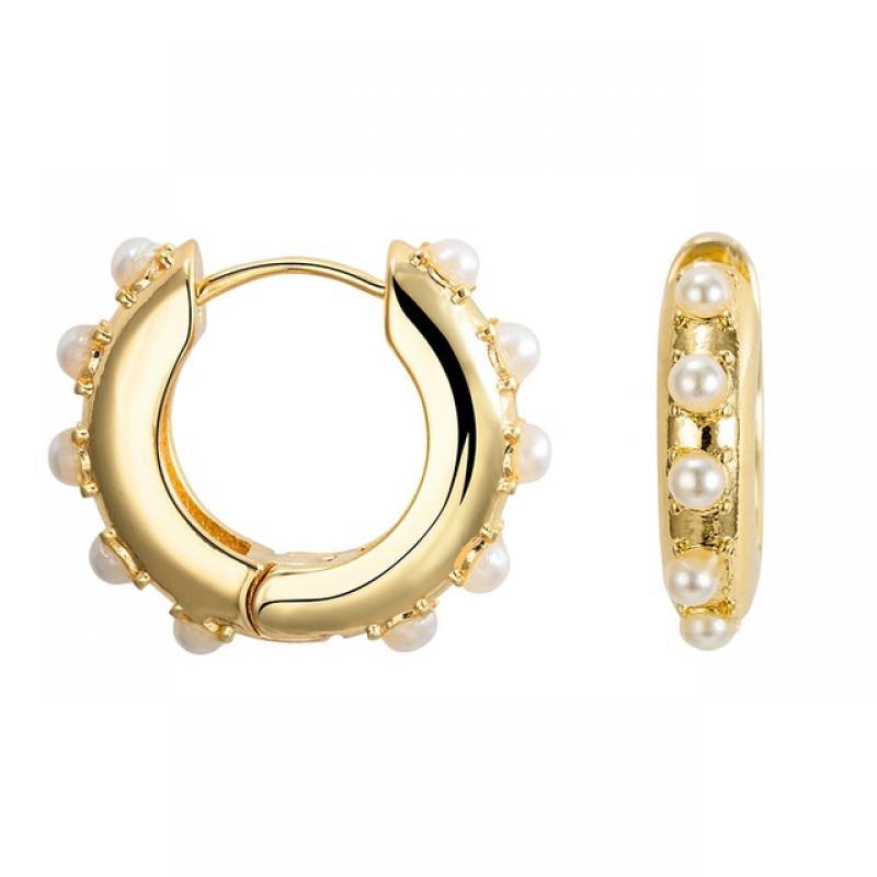 Fashion Round Beads Hoop Earrings for Women Trendy Geometric Circle Green Stone Earrings Huggies Jewelry 2022 New