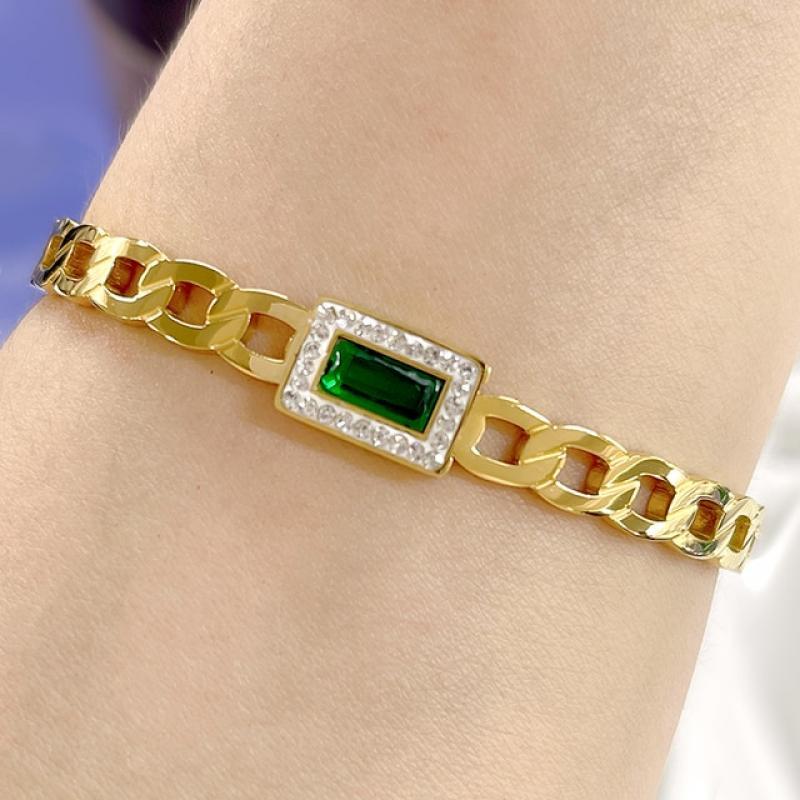 316L Stainless Steel Unisex Designs Roman Numerals Crystal Bangles