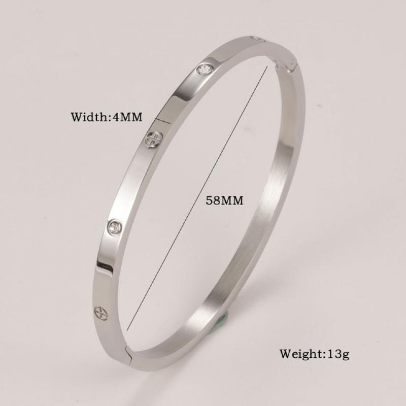 XUANHUA Stainless Steel Cuff Bracelets Bangles For Women Fashion Jewelry Charm Jewelry Accessories Crystal Bracelet loves