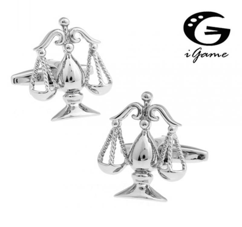 iGame Men Jewellery Libra Cufflinks Silver Color Copper Novelty Balance Design Best Gift For Men Free Shipping