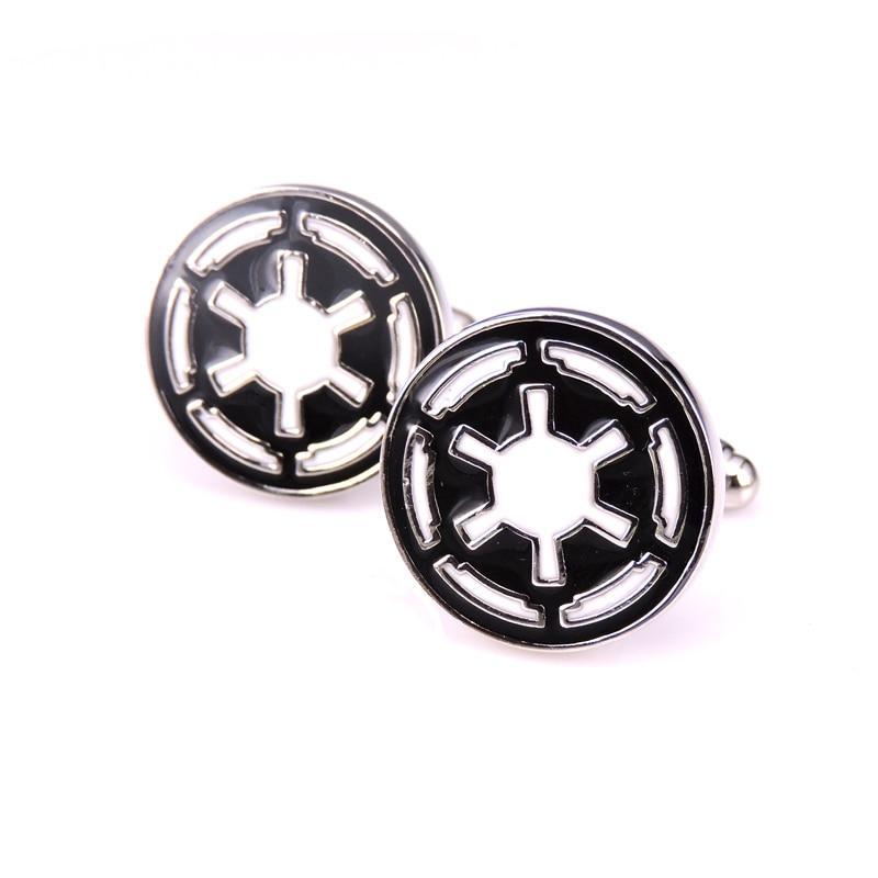 C-MAN French Star Wars Galactic Empire Logo Wedding Cufflinks For Mens And Women Enamel Brand Cuff Buttons Wholesale Cuff Links