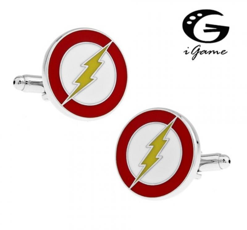 iGame Men's Cuff Links The Flash Design Super Heroes Movie Cufflinks Free Shipping
