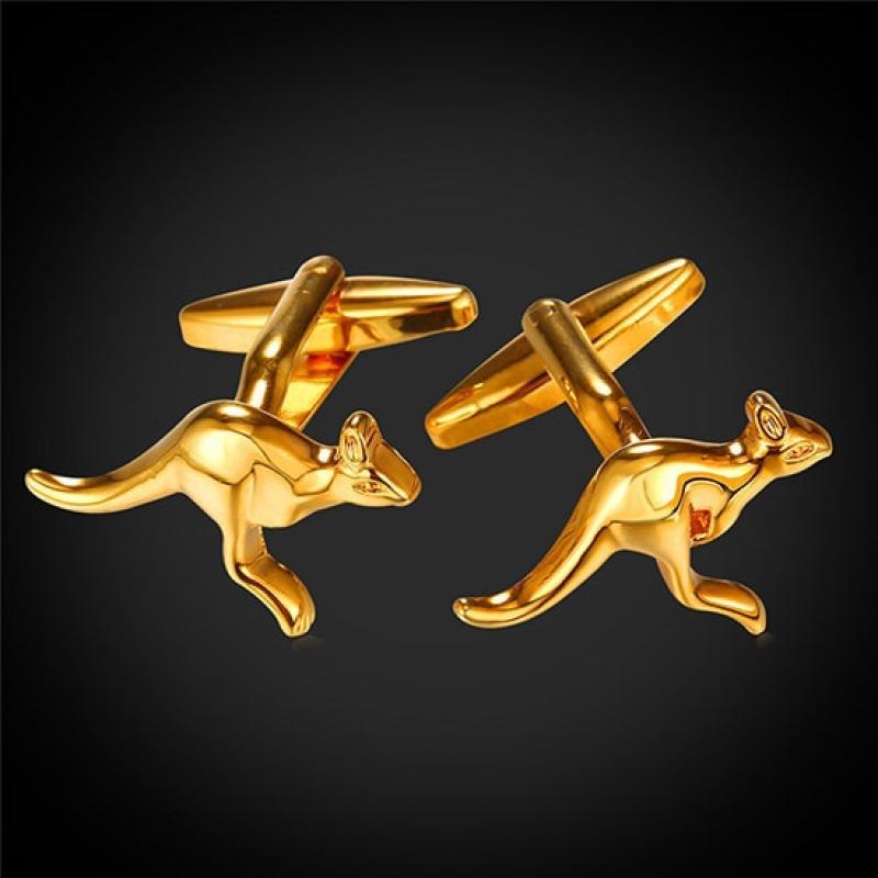 Knagaroo Cufflinks For Mens Brand Cufflinks With Box Gold/ color Wedding Groom Shirts Cufflinks  C2014G