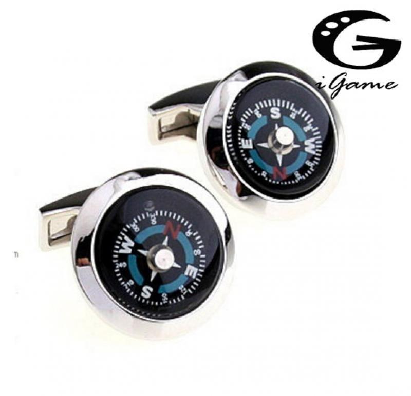 Free shipping Functional Compass Cufflinks Novelty Design Top Quality Copper Cuff Links Wholesale&retail
