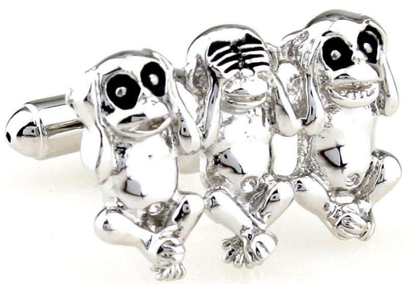 Free shipping Novelty Cufflinks  black color animal monkey design copper material men cufflinks whoelsale&retail