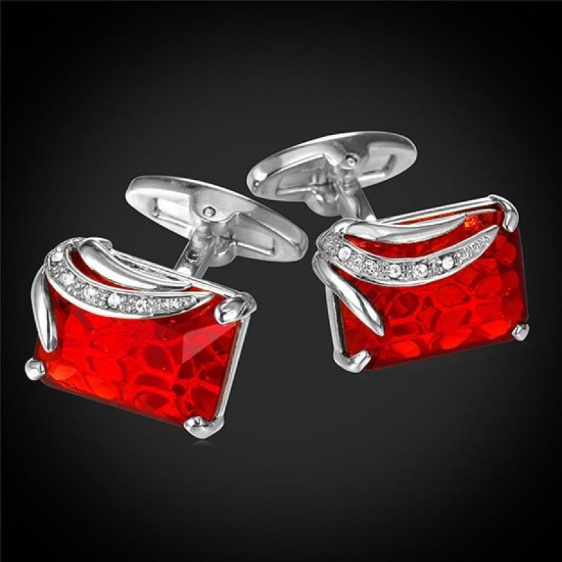 Blue/Black Crystal Cufflinks for Men Gold Color Austrian Stone Wedding Groom Cuff links boyfriend gift