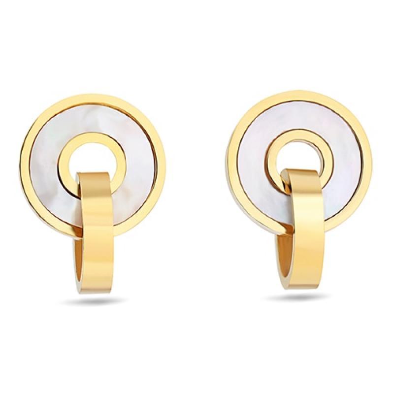 Fashion Jewelry Sets Gold Color Stainless Steel Shell Pendant Necklace Earrings Accessory For Women Wedding Party