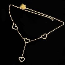 Sexy Bohemia Waist Chain Love Heart Rhinestone Body Chains Belt Crystal Pendant Summer Beach Bikini Belly Jewelry For Women Girl