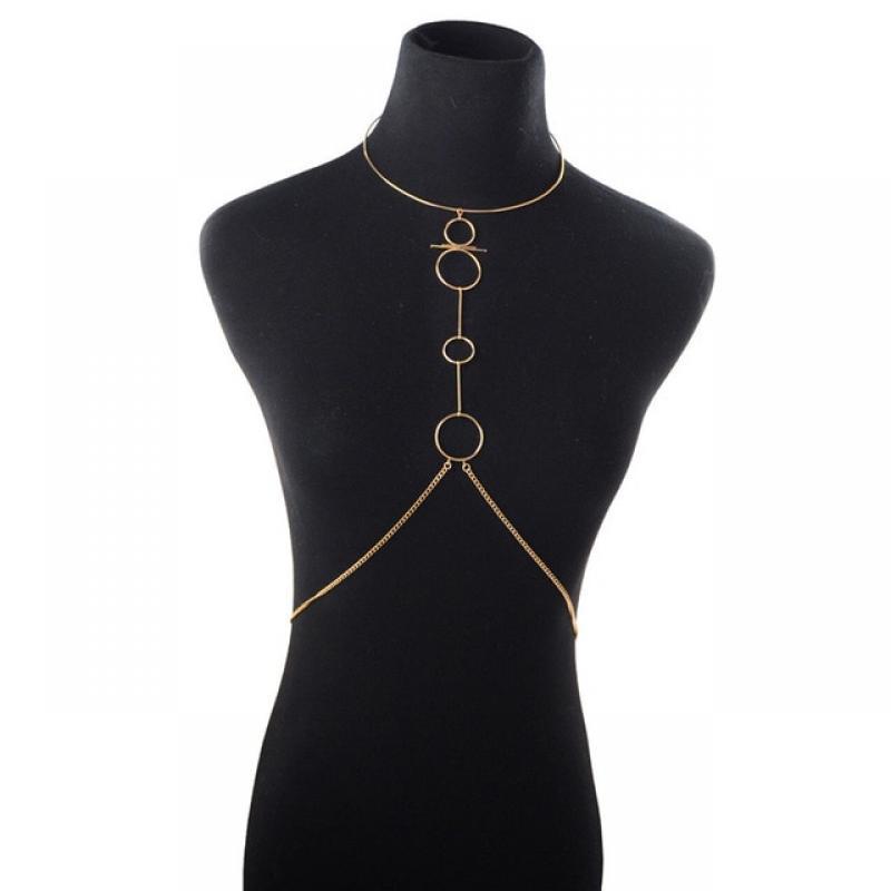 Sexy Chest Chain Bra Bikini Belly Waist Chain Women Girls Double Layer Summer Beach Harness Necklace Breast Chain Body Jewelry