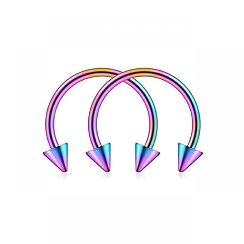 1Pair Steel Circular Barbell Horseshoe 16G 20G Lip Eyebrow Nose Septum Piercings Hoop Ear Cartilage Helix Lobe Earring Piercings