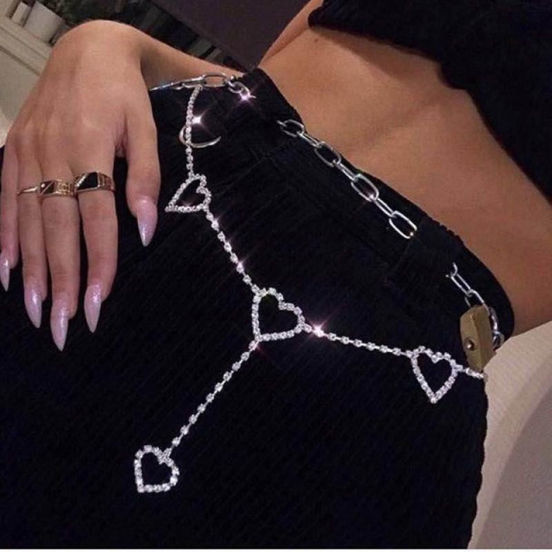Sexy Waist Chain Double layer Thin Beads Link Body Chains Belt Pendant Gold Silver Color Summer Beach Bikini Women Belly Jewelry