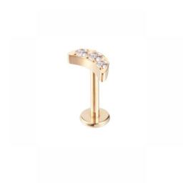 G23 Titanium Lip Ring Labret Earring Stud CZ Paved Tragus Helix Lightning Moon Eye Ear Cartilage Studs Nipple Piercing Jewelry